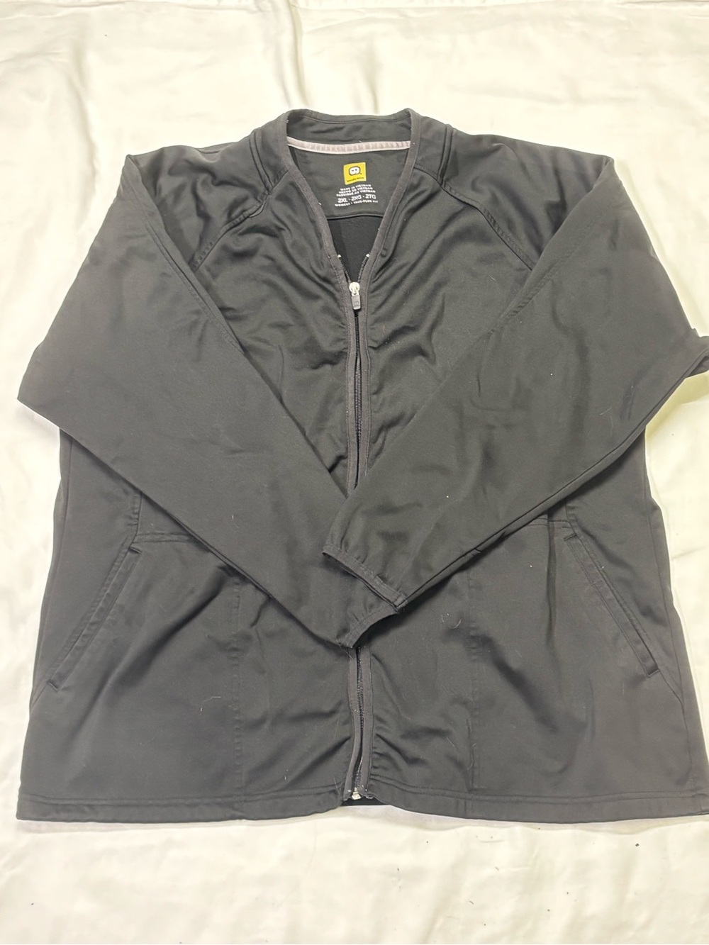 WonderWink Black Women's Scrub Jacket with Yellow Logo